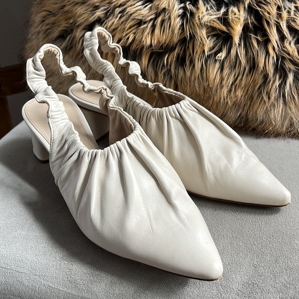 Nanushka Sha Leather Slingback Block Heels sz 37